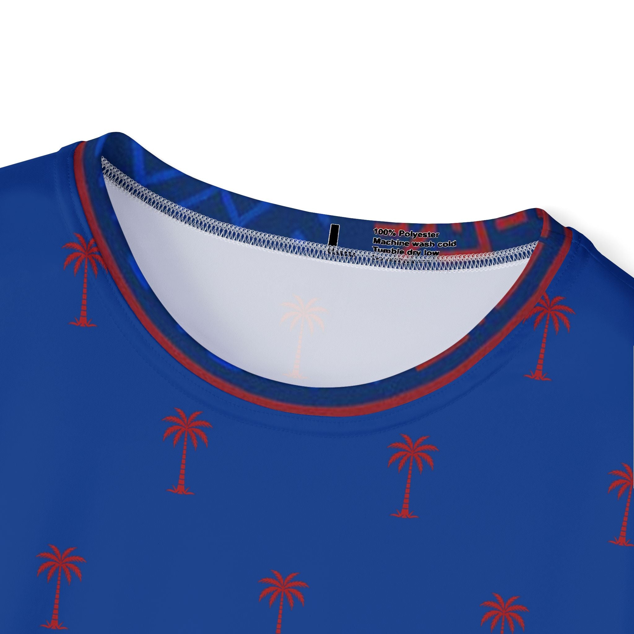 Navy Palm Tree Print Men's Sports Jersey — Coastal Athletic Tee